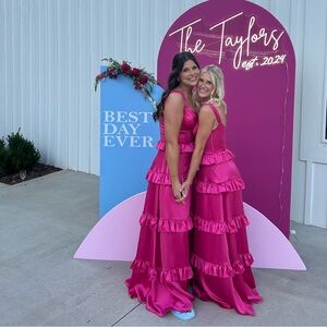 Sloan Satin Dress in Malibu Pink